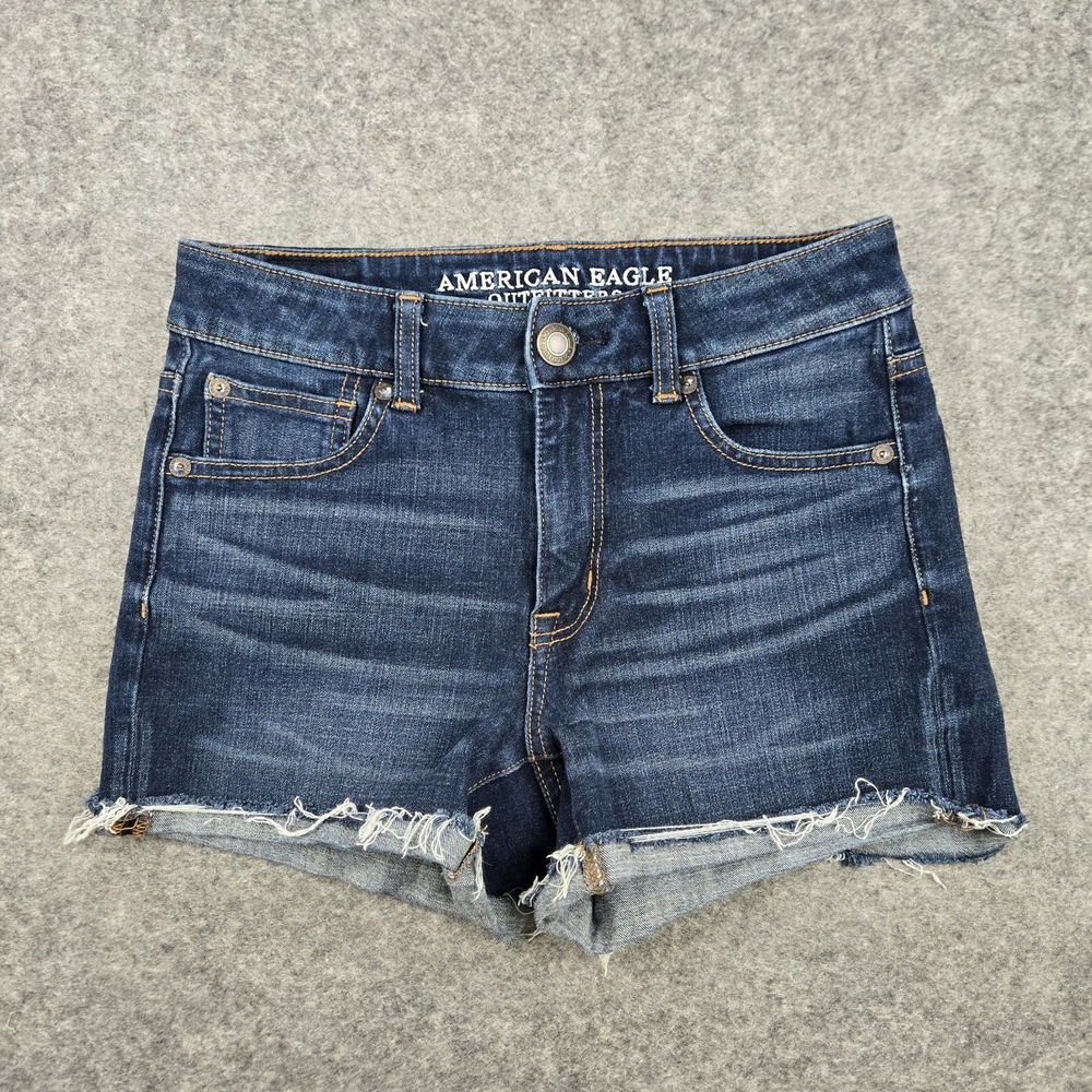 American Eagle Shorts Womens Size 2 Regular Cut Off Distressed High Rise Shortie